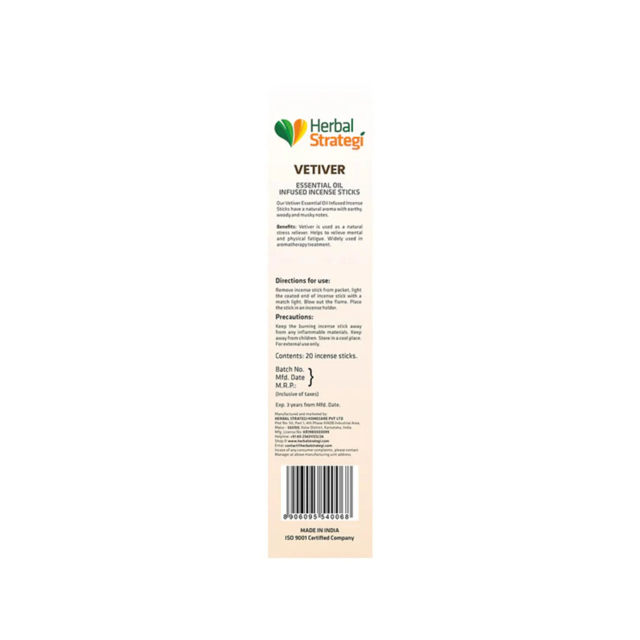 Herbal Aromaric Incense Sticks (Vetiver) - Image 2